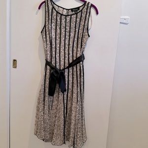 Black and tan lace dress